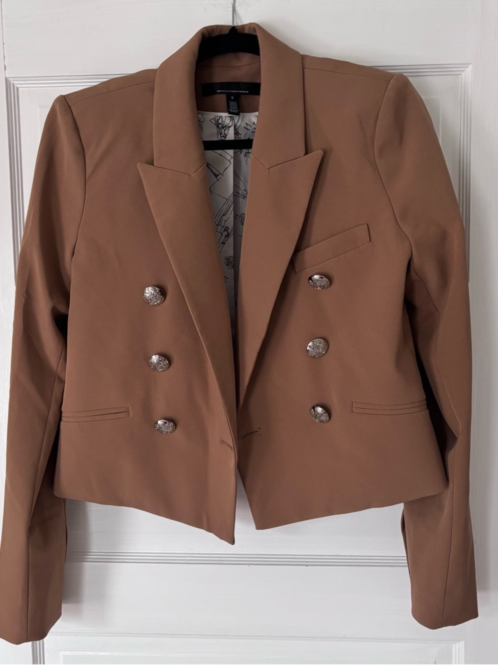 White House Black Market Studio Double Breasted Cropped Blazer
